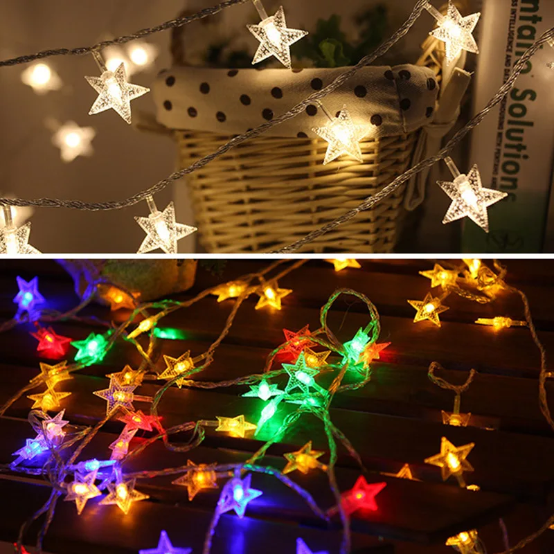 Оптовая продажа светодиодный гирлянда в форме звезды для праздника