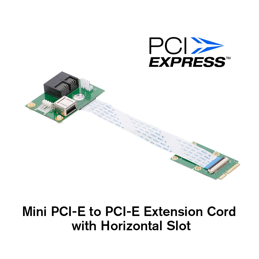 2019 Mini PCI E Удлинительный Шнур адаптер карта с горизонтальным слотом поддержка 1X/4X/8X/16X для