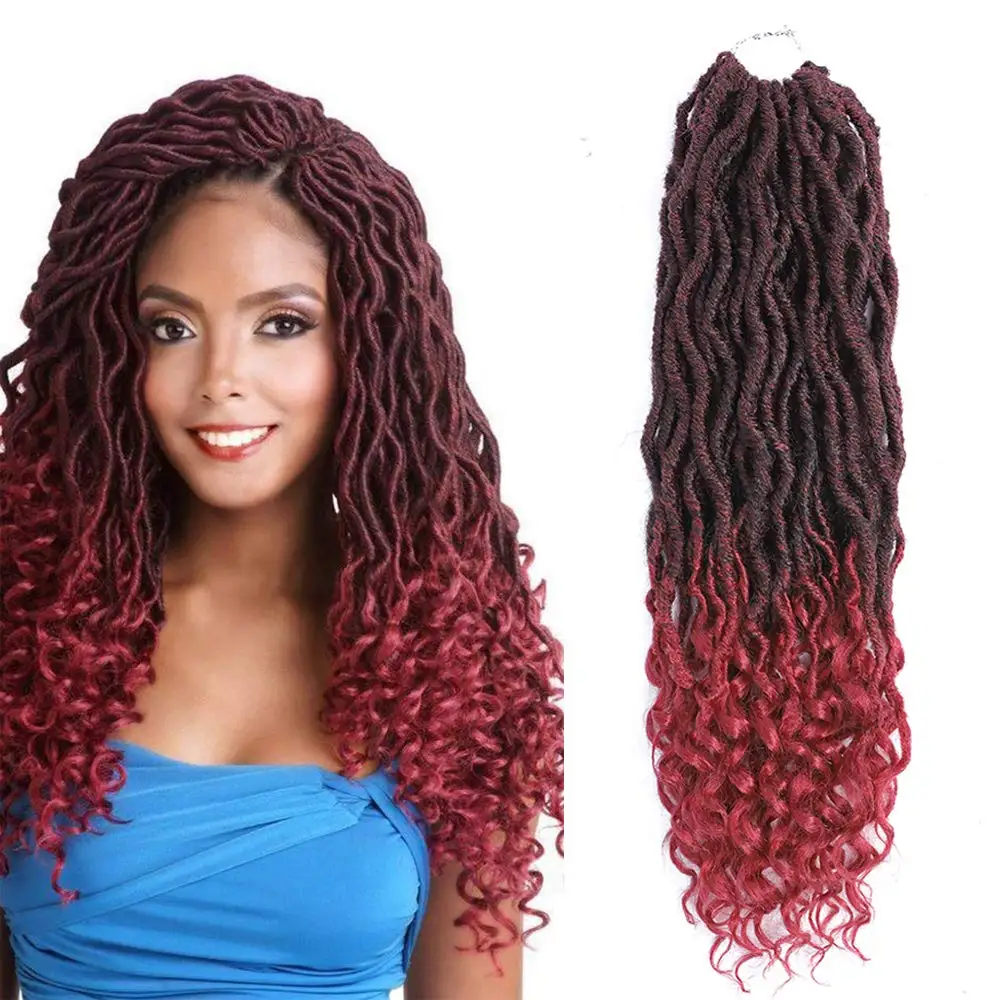 Goddess Locs вязанные крючком волосы искусственные локоны в стиле Crochet предварительно