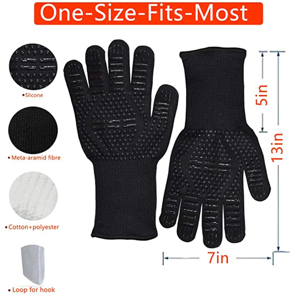 

1 piece BBQ Glove 500 Centigrade Extreme Heat Resistant Silicone microwave kitchen Gloves Cooking Grill Oven Gloves Kitchen Tool