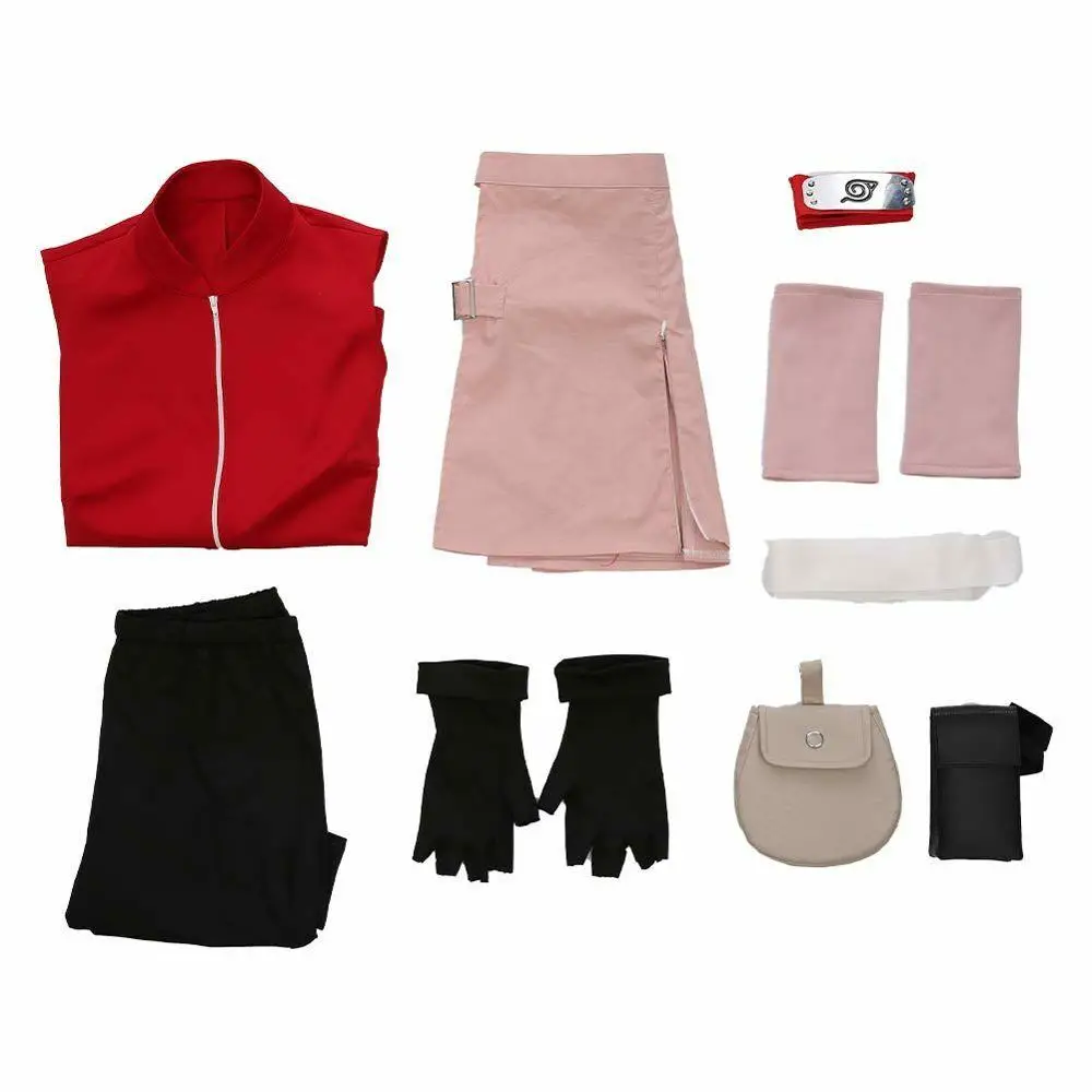 

Haruno Sakura Cosplay Costume Women Girls Skirt Outfit Halloween Carnival Costumes