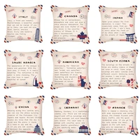 pillowcases nations profile letters cushion cover print peachskin white decorative throw pillow covers modern home decor 4545cm