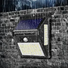 Уличный настенный светильник с пассивным ИК датчиком движения, 100, светодиодный, водонепроницаемый солнечный светильник, уличный ночсветильник