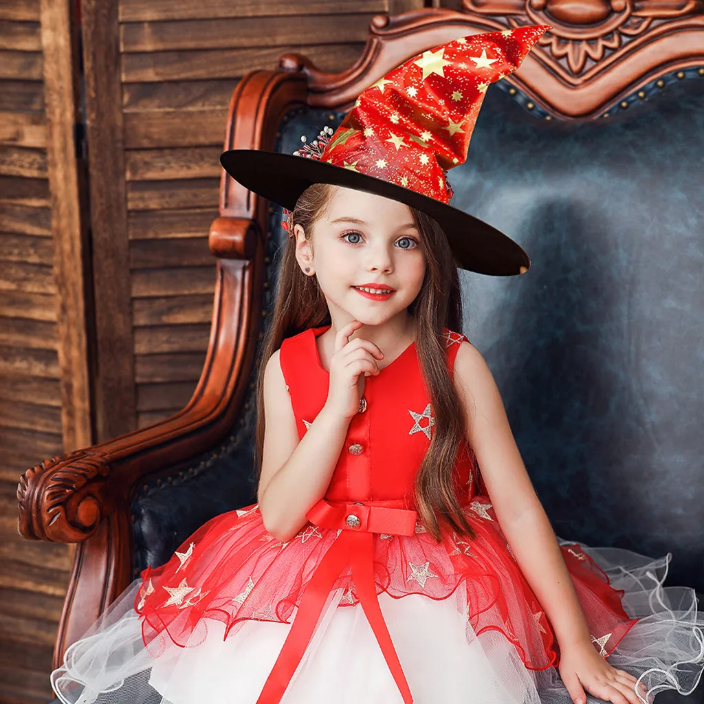 Purple Black Girls Witch Tutu Dress with Hat Handmade Tulle Halloween Costume Carnival Cosplay Party Photo A2 | Детская одежда и