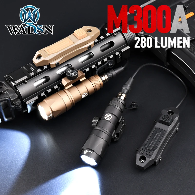 

WADSN Surefir M300 M300A Mini Scout Light Tactical Flashlight Weapon Hunting Rifle Light Dual Function Remote Switch 20mm Rail