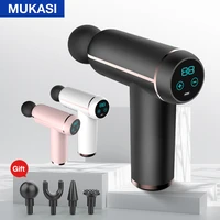 mukasi lcd display muscle massage gun portable neck muscle massager pain therapy for body massage relaxation gout pain relief