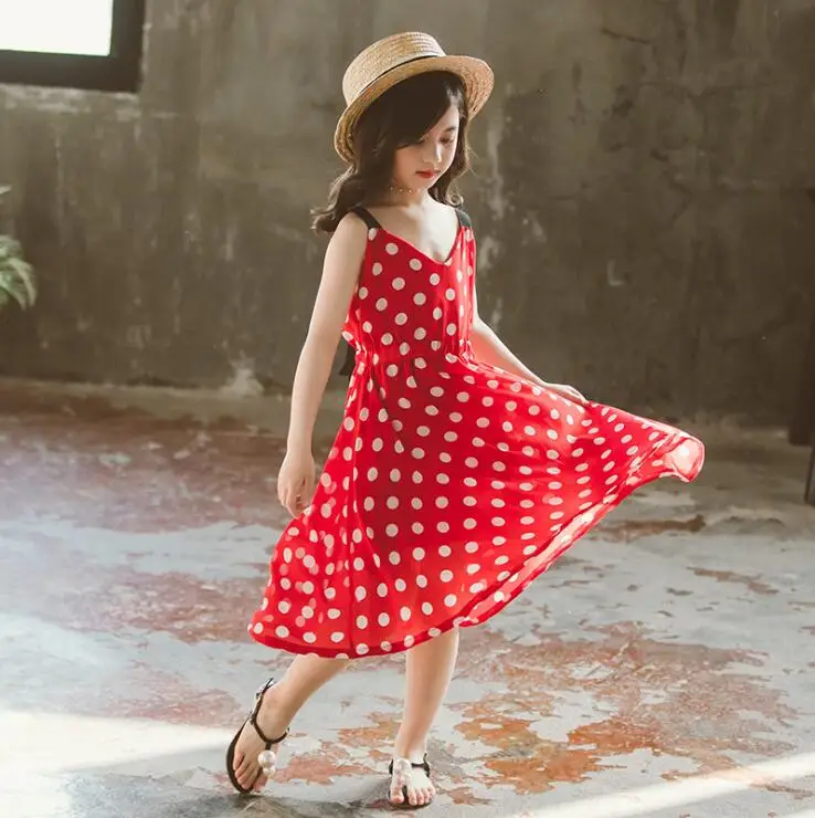Детское шифоновое платье в горошек без бретелек на возраст 4 6 810 12 14 лет | Детская