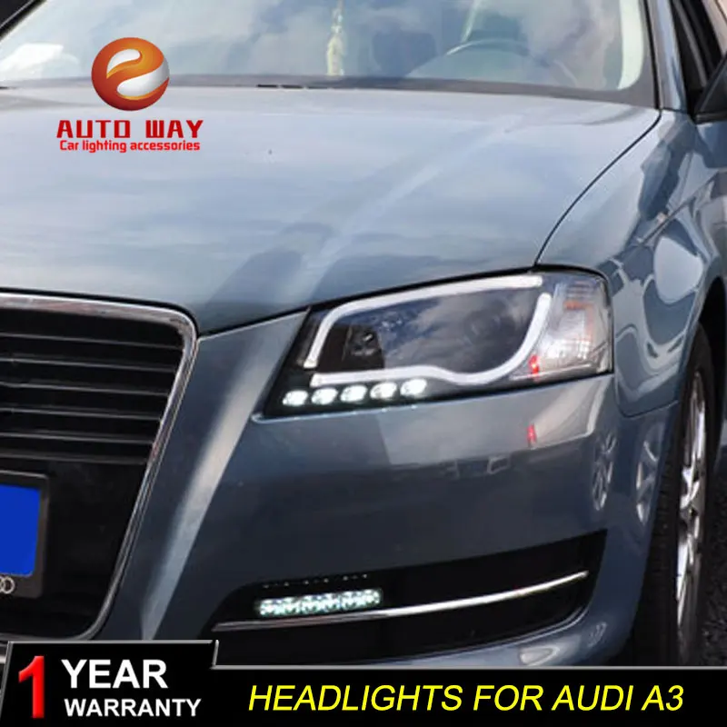 Стайлинг автомобиля для Audi A3 S3 фары 2008 2012 светодиодный DRL Объектив двойной луч H7 D2H
