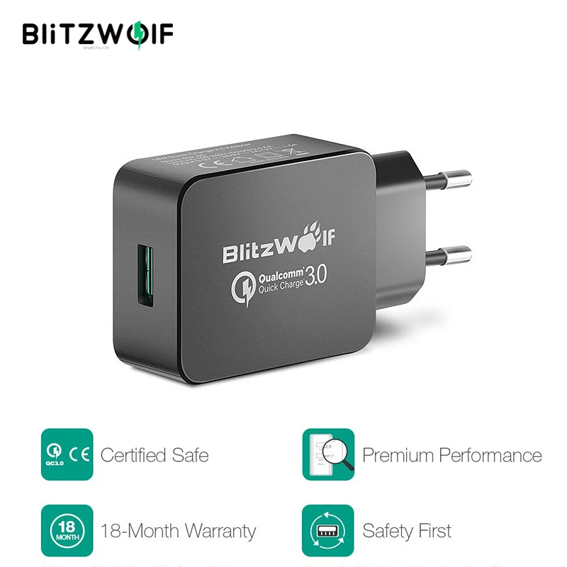 BlitzWolf 18 Вт Быстрая Зарядка 3 Универсальный USB Адаптер Телефон Зарядное Устройство