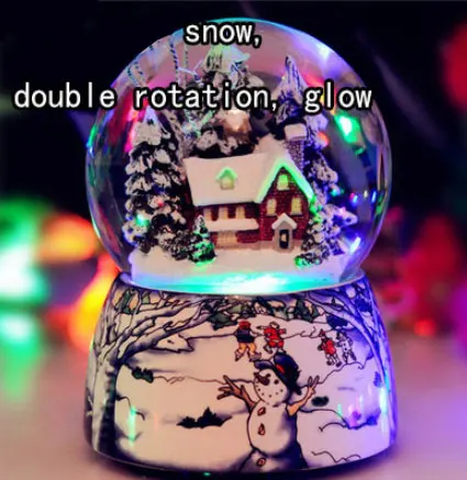 double rotation 10*15 см Романтический Снежный дом снежный шар стеклянная музыкальная шкатулка домашний декор Свадьба Рождество год подарки на день рождения для девочек - Цвет: double rotation
