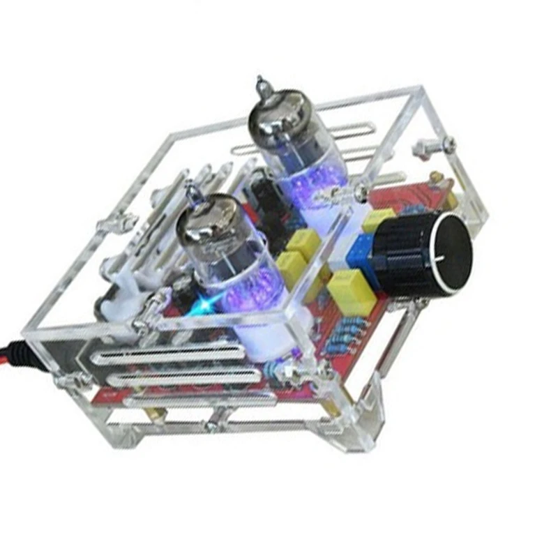 

Finished Board Crystal Case HiFi 6J1 Class A Bile Tube Preamplifier Amplifier Module A Tone Power Board AC 12V