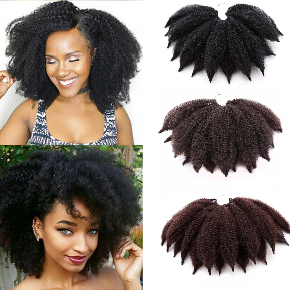 

Afro Twist Crochet Marley Braiding Hair Kinky Crochet Braids 8 Inches Short Hair Synthetic Hair Extensions 3 Packs/Lot