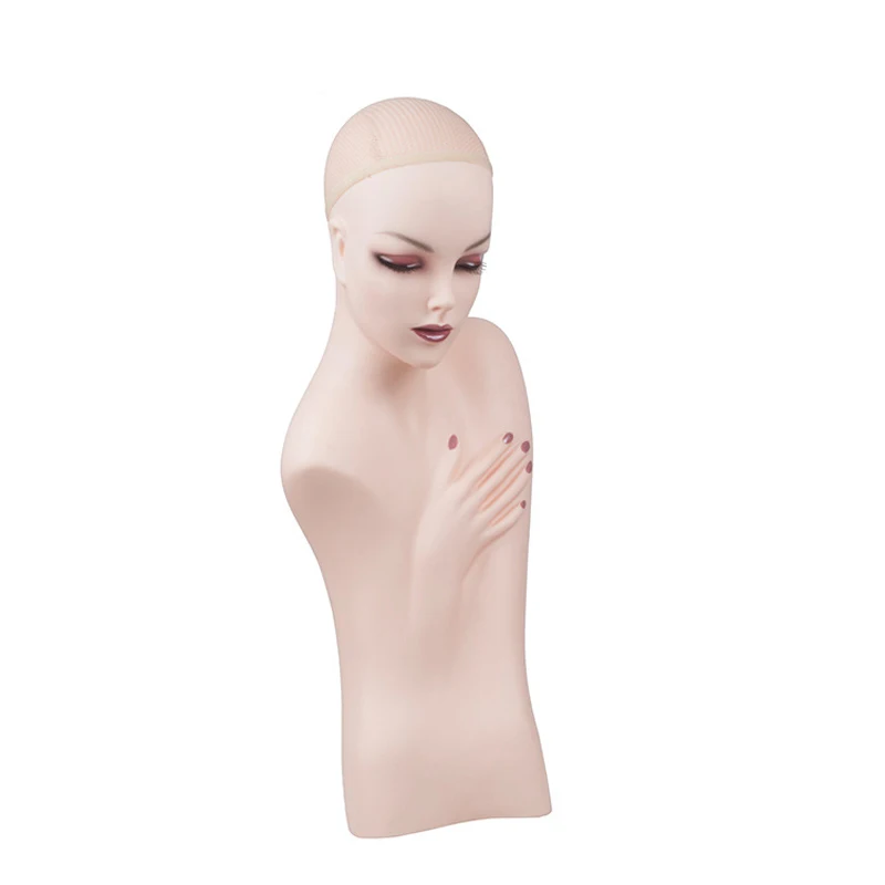 66 см высота женский манекен головы дисплей парики шапки кепки наушники Женский