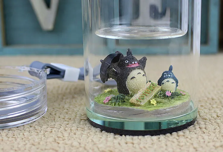 

Totoro Cartoon Glass Creative Fruit Portable Drinking Cup Student Cute Rope Teacup Male and Female