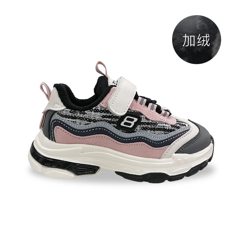 

Кроссовки детские, Осень-зима 2020, теплые и плюшевые, Нескользящие