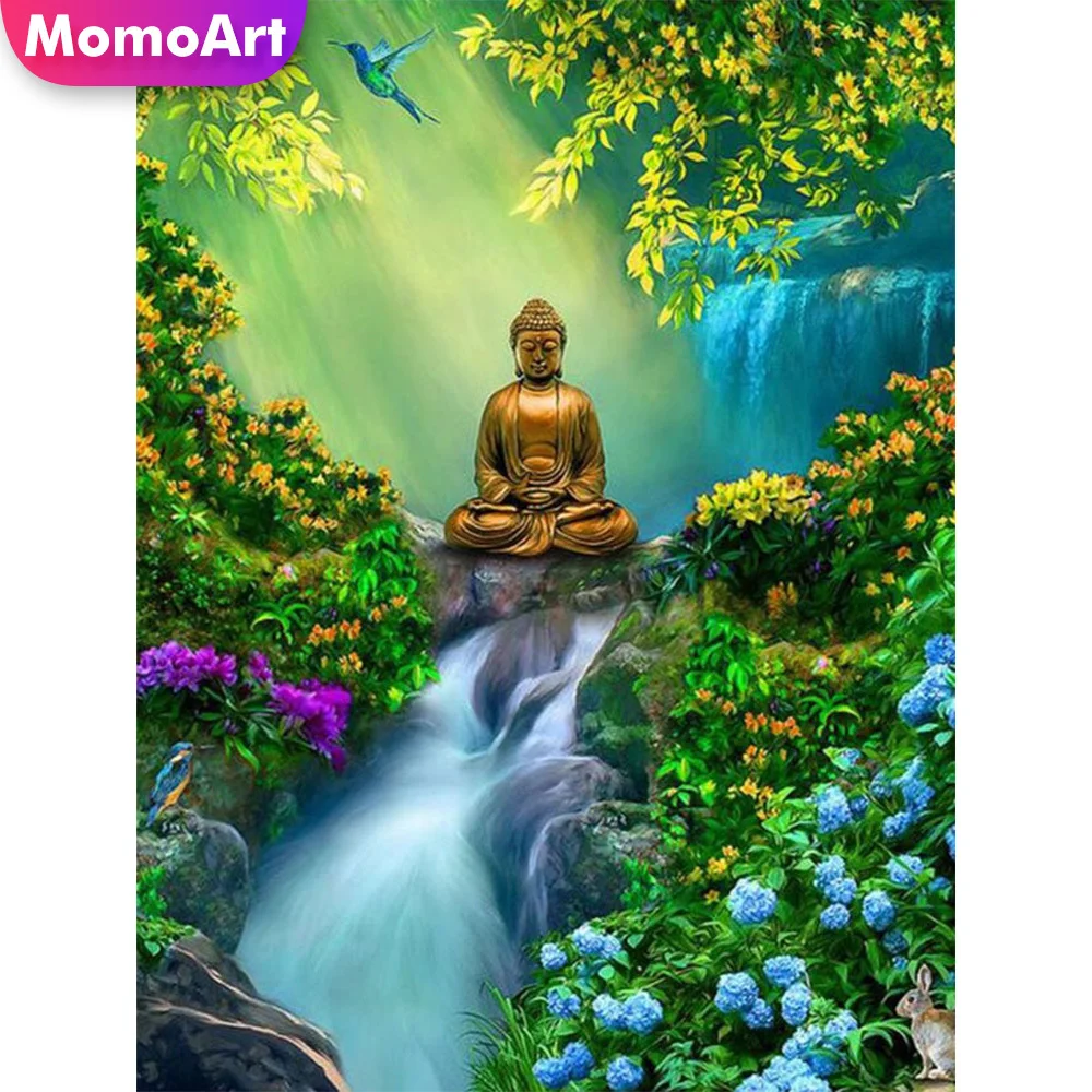 

Квадратная Алмазная вышивка MomoArt ручной работы, стеклянная мозаика 5D «сделай сам» с изображением водопада