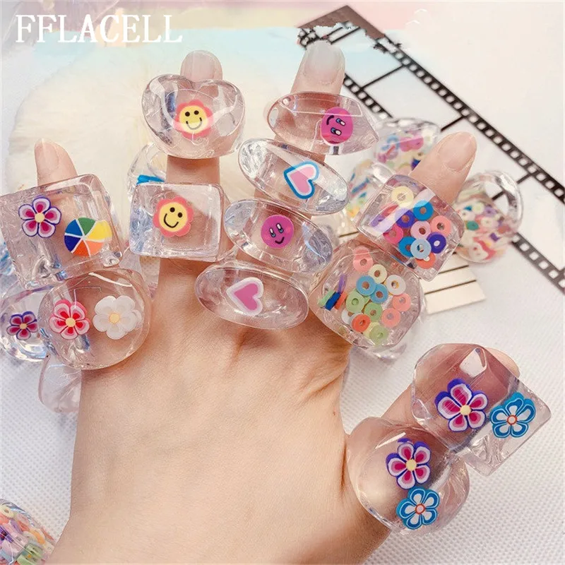 Кольцо FFLACELL с геометрическим узором неправильной формы для женщин и девушек