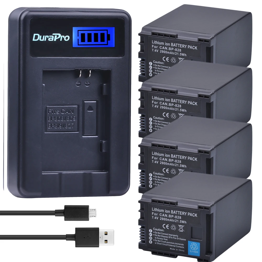 Комплект из 4 предметов BP-828 BP 828 BP828 Li-Ion Батарея+ ЖК-дисплей Зарядное устройство для Canon HFM300 HFM30 HFG30 HFG10 HFM40 HFM400 HFS30 HF20 HG20 Камера