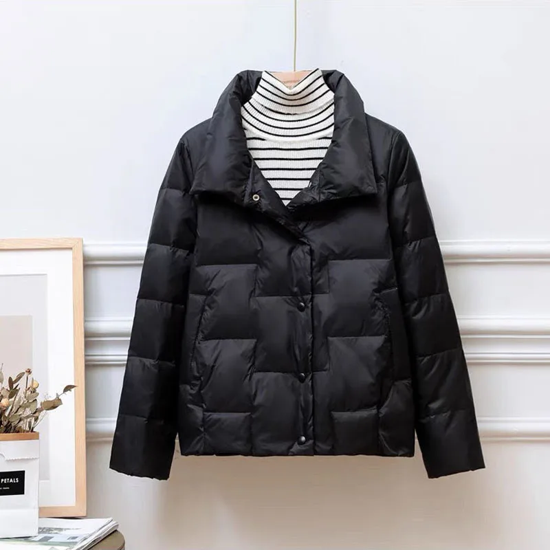 

Lightweight Cotton Jacket Women's Autumn And Winter 2022 New Baseball Uniform Thin Padded Coat Female Stand-Up Collar Outerwear