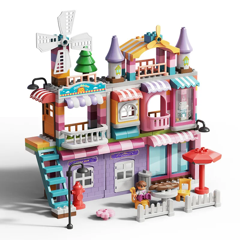 

216pcs Girls series Castle House building block house doll DIY large particle Assembly building block children educational toys