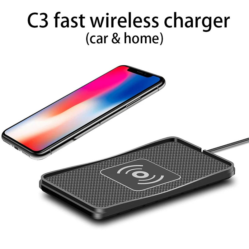10w qi wireless car phone charger fast charging pad mat for iphone11pro xr max samsung s9 xiaomi huawei smartphone charger free global shipping