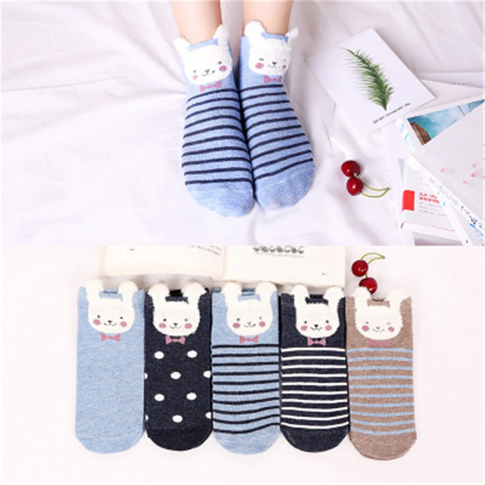 5 пара/лот, хлопковые женские носки с милым рисунком кота, животных, Kawaii, носки для девочек, для женщин, забавные носки, Новинка