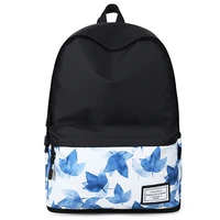 women fashion printed backpack canvas school bag for teenage girl student bookbag travel laptop back bag black bagpack rucksack