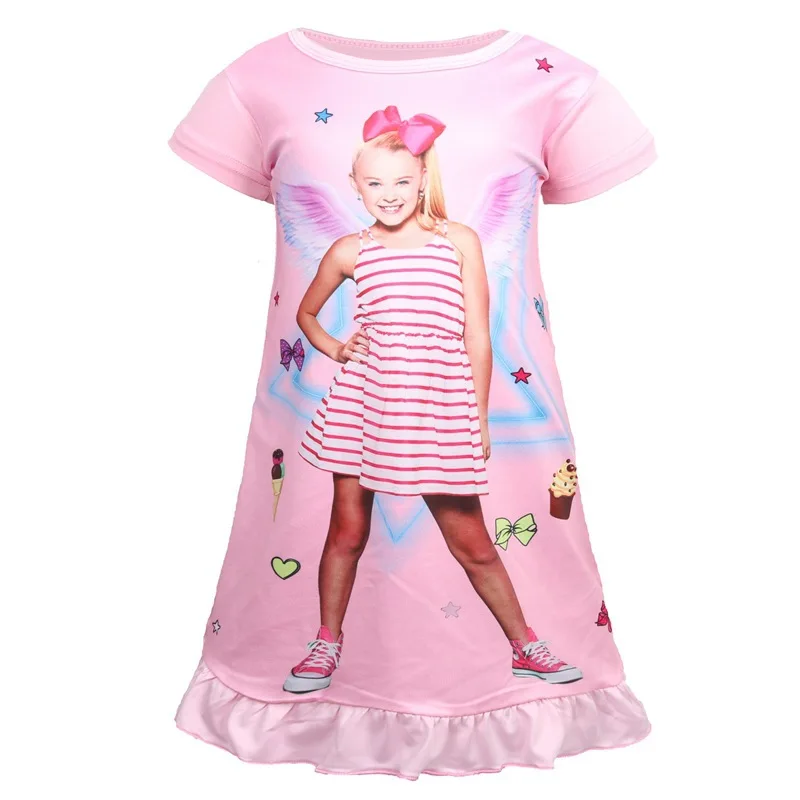 Платья для девочек Jojo Siwa детская одежда сна радужная ночная рубашка принцессы на