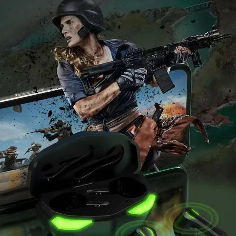 

TCV-35 New TWS Touch Terror Eyes Wireless Bluetooth Compatible 5.2 In-ear No Delay Gaming Stereo Headset Noise Reduction