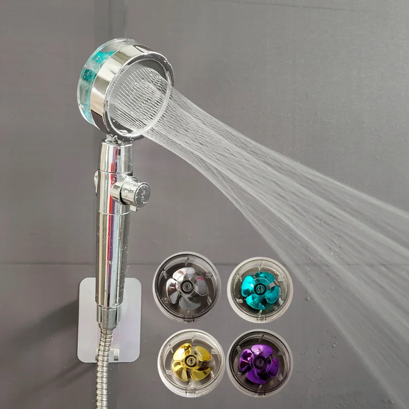 

2021 New Shower Head Water Saving 360 Degrees Rotating ABS Rain High Pressure Nozzle Bathroom Shower Head with Small Fan child