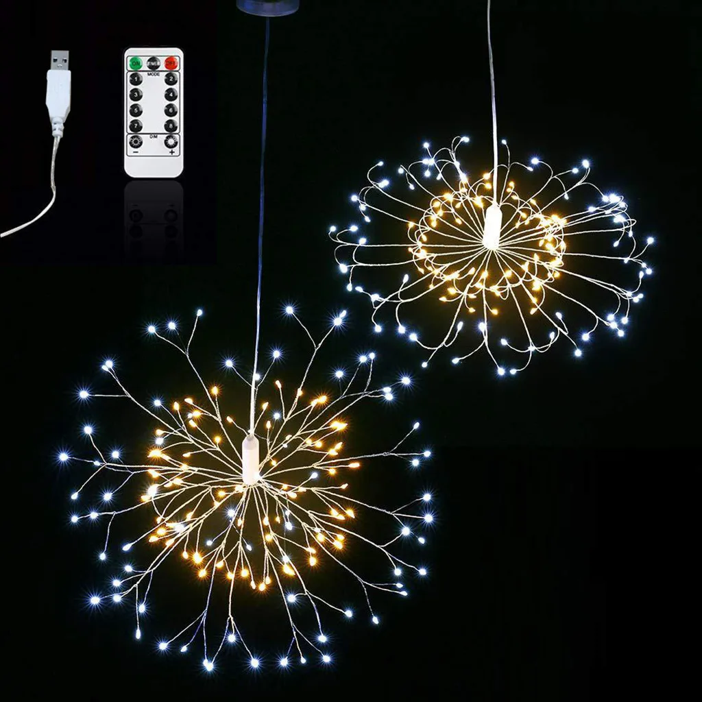 Подвесной светильник Starburst 120 светодиодов медная гирлянда для фейерверков DIY