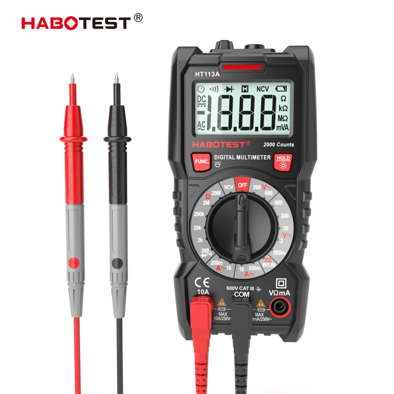 Habotest HT113A цифровой мини мультиметр тестер Профессиональный транзистор мультитестер мультиметр