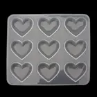 9 чашек сердце шоколадная силиконовая для десерта форма для выпечки кекса Смола Ювелирная форма DIY инструмент для изготовления