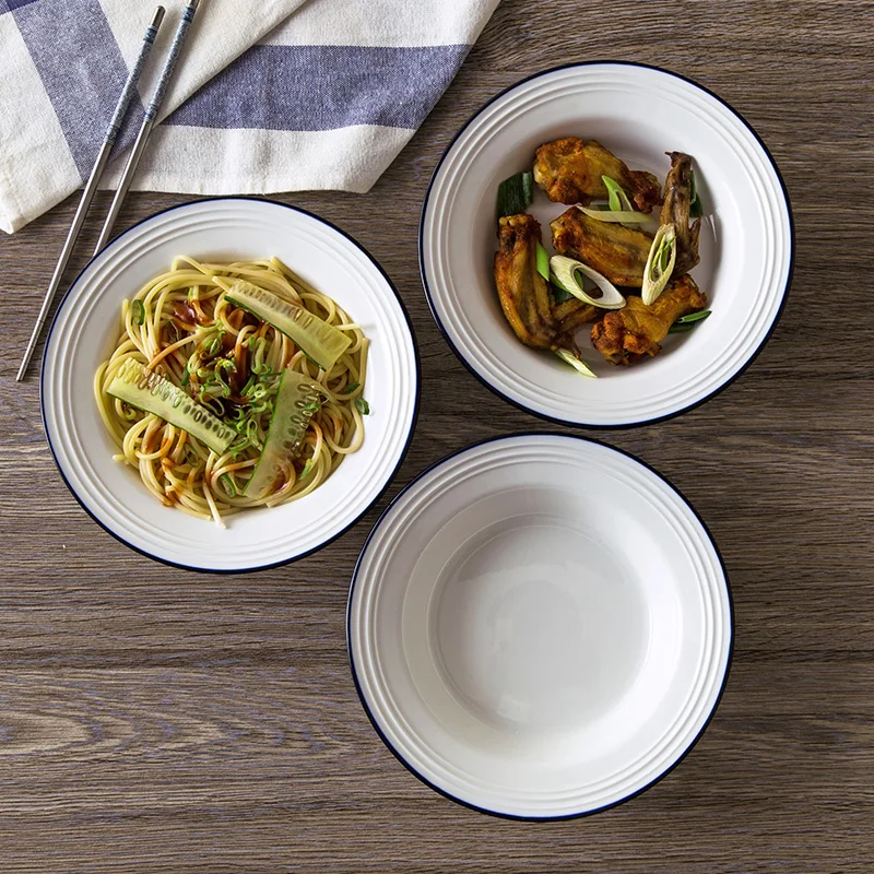 3 шт. керамическая белая круглая тарелка для супа ГЛУБОКАЯ ТАРЕЛКА креативная