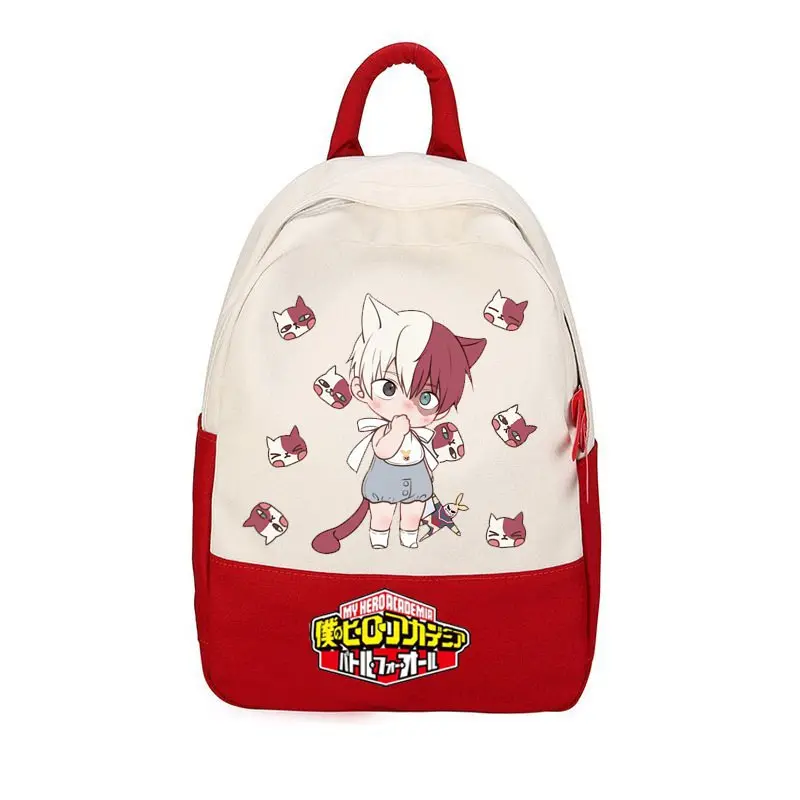 19&quot Anime My Hero Academia Midoriya Izuku Canvas Schoolbag Student Backpack Teenagers Book Bags Travel Laptop Cosplay Satchel |