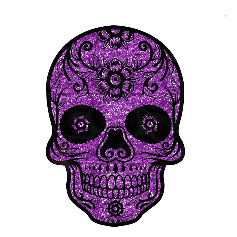 DAWASARU индивидуальная наклейка для автомобиля с фиолетовым сахарным черепом