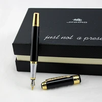 jinhao 250 classic black and golden fountain pen with 0 5mm iridium nib the best business gift pen metal ink pens