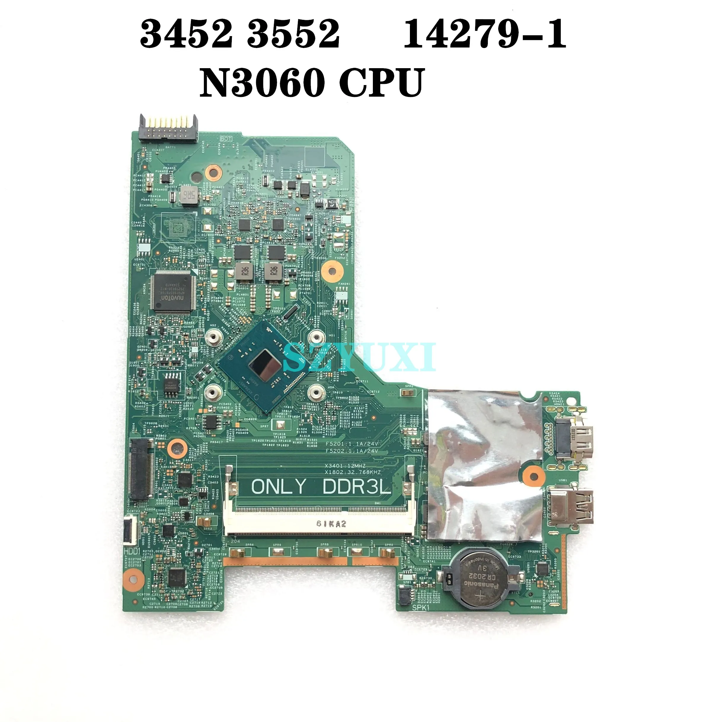 

For Dell inspiron 3452 3552 laptop Motherboard N3060 CPU 14279-1 896X3 CN-0PW4MN PW4MN mainboard 100%tested
