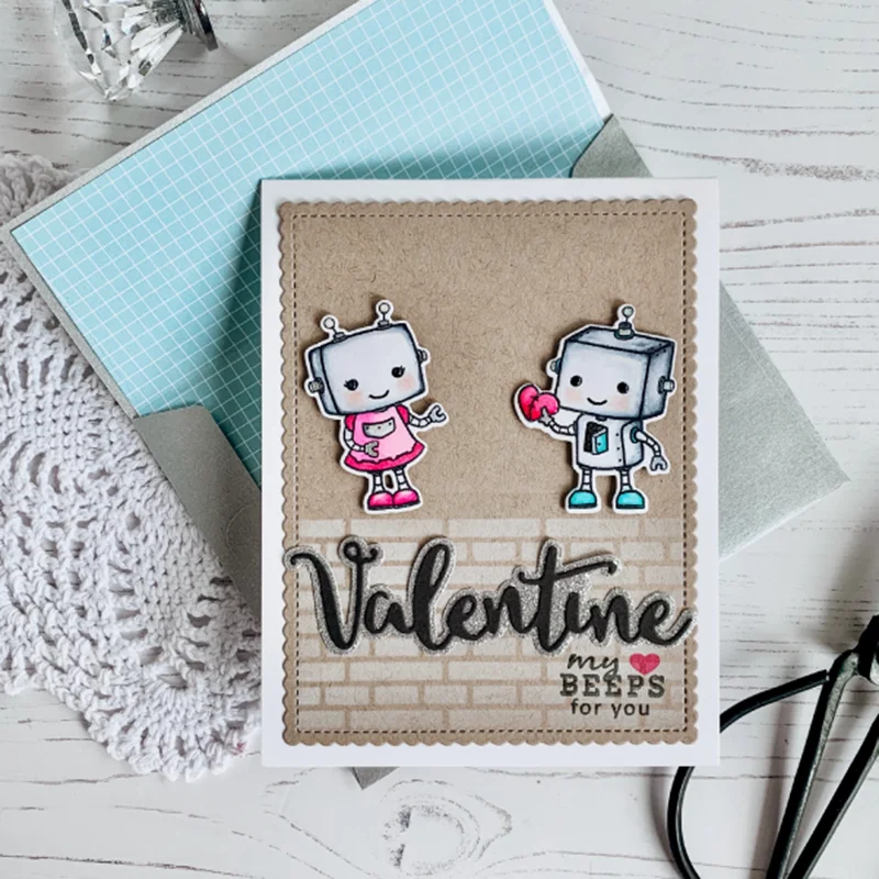 Любовь машина металлический Трафаретный вырубной штамп и прозрачные наклейки