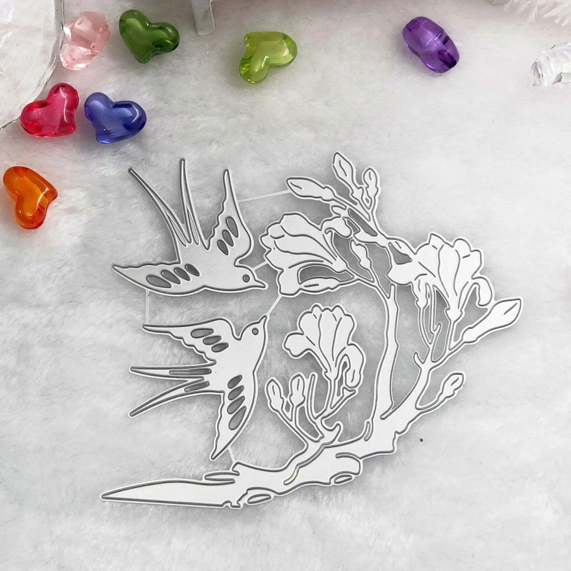 Металлические высечки для птиц и цветов трафарет скрапбукинга дюйма | Дом сад