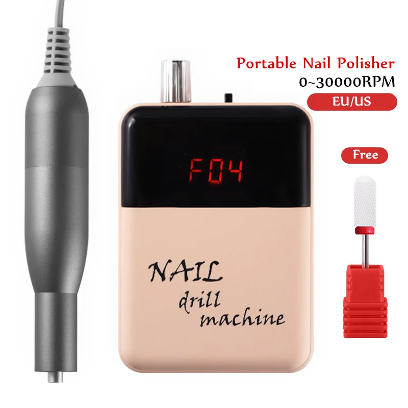 

Portable Rechargeable Nail Drill Machine 20W 30000RPM Manicure Machine Electric Nail File Nail Art Tools Set for Nail Drill bits