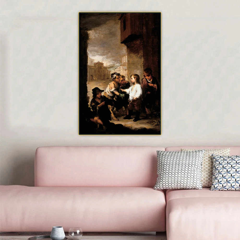 

Citon Murillo《St. Thomas of Villanueva dividing his clothes among beggar boys》Canvas Oil Painting Picture The Wall Home Decor