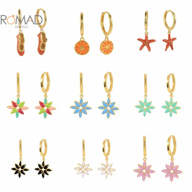 

Серьги-подвески ROMAD из серебра 925 пробы, с цветным Цирконом