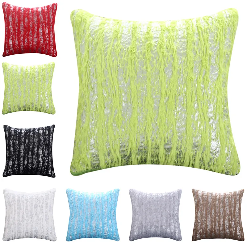 

Bronzing Plush Pillowcase Home Decor Cushion Cover 45*45cm Cotton Linen Pillow Covers Sofa Cushions Pillow Cases KD-0624