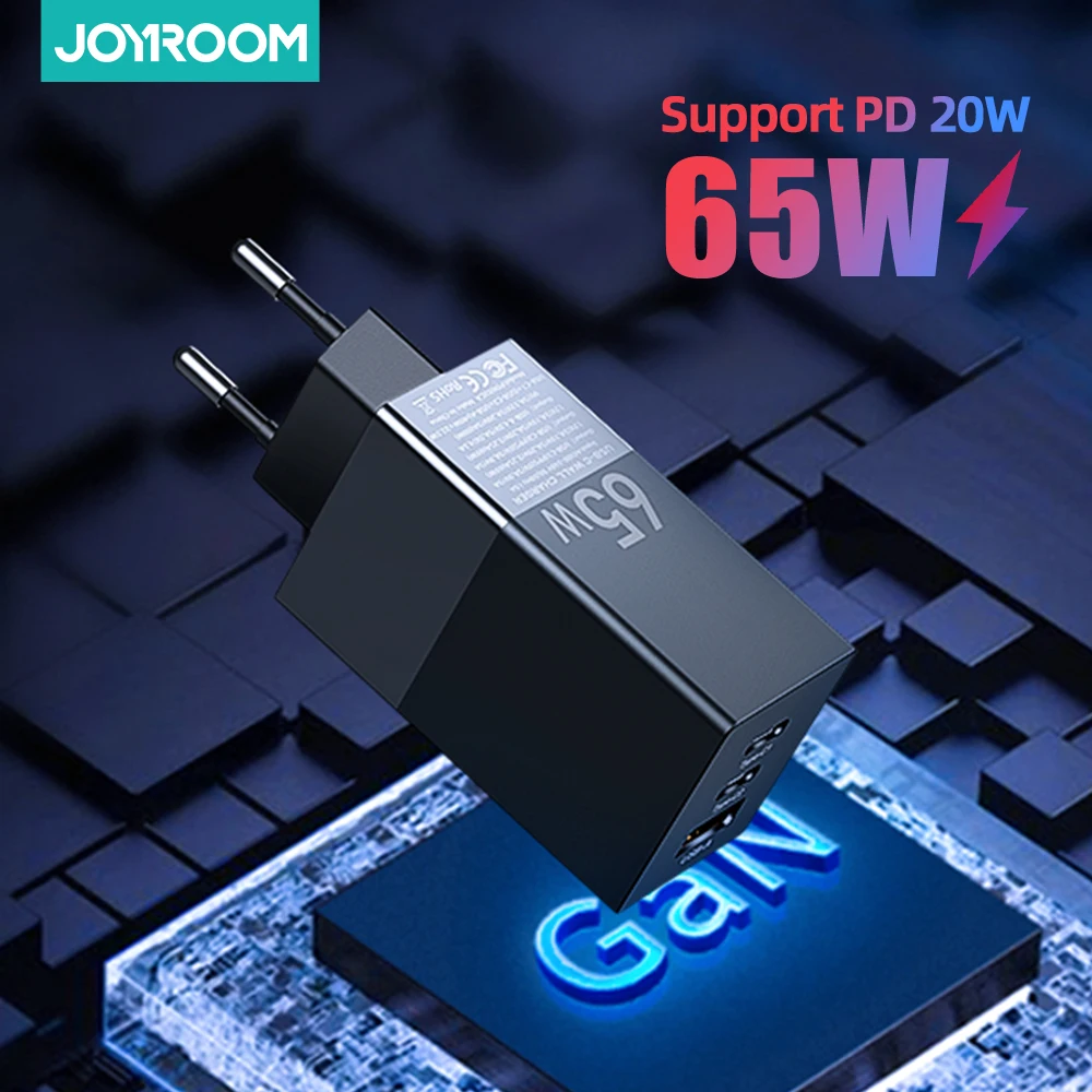 Joyroom 65 Вт Ган зарядное устройство Quick Charge 4 0 3 Тип C PD USB с технологией QC Портативный