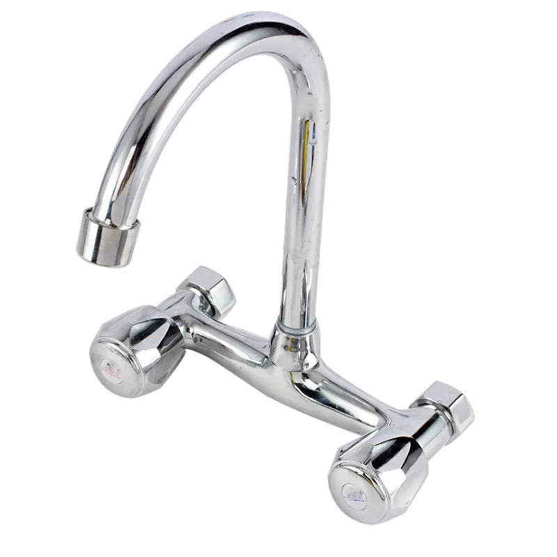 

Universal copper kitchen bathroom faucet household double handle double control hot and cold water faucet bathroom shower faucet