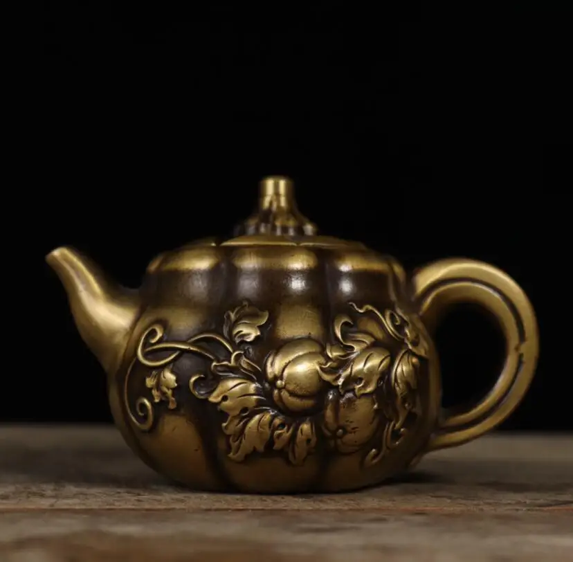 

Archaize seiko brass pumpkin teapot household decoration crafts statue