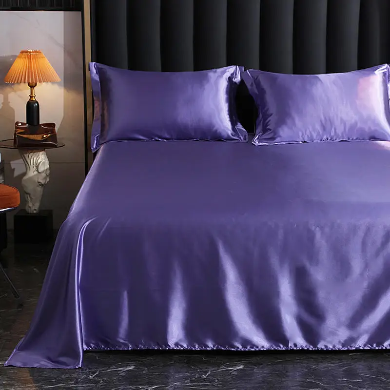 Conjunto de cuatro piezas de seda, de estilo europeo bajera s&aacute;bana, funda de edred&oacute;n de seda de morera desnuda para dormir, env&iacute;o gratis-1