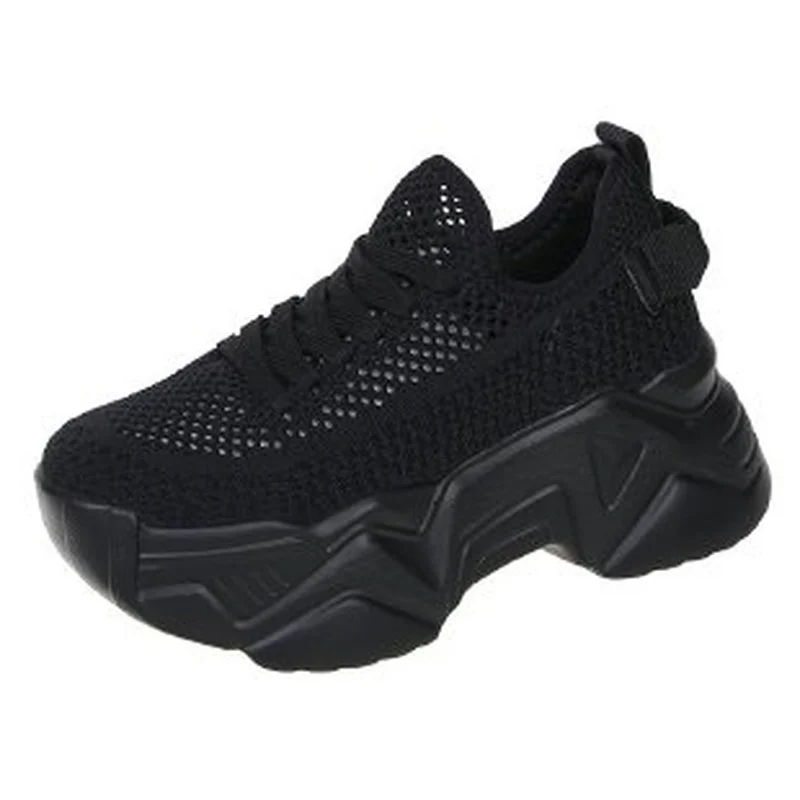

2021 New Ladies Sneakers Fashionable Ladies Sneakers Straps Knitted Mesh Lightweight Casual Platform Sneakers Platform Shoes