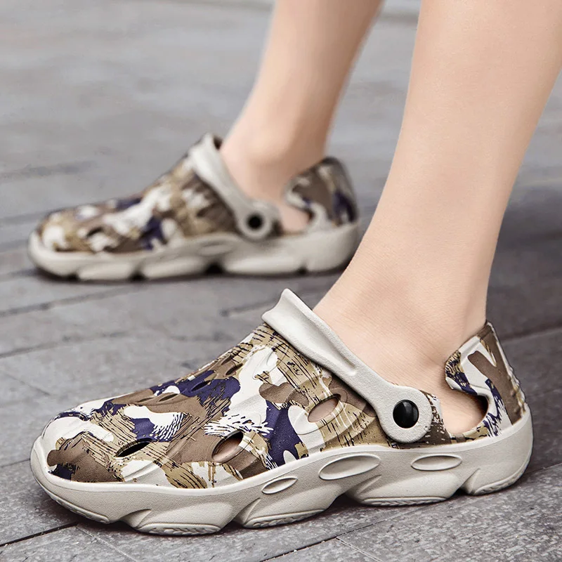 

Baotou Semi-slippers Men's Outer Hole Shoes Summer Large Size Non-slip Personalized Beach Sandals